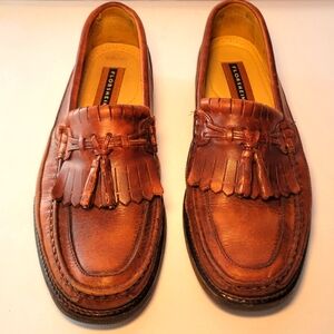 FLORSHEIM Men's 9D Brown Leather Moc Toe‎ Tassel Kiltie Loafers 18170 Brazil